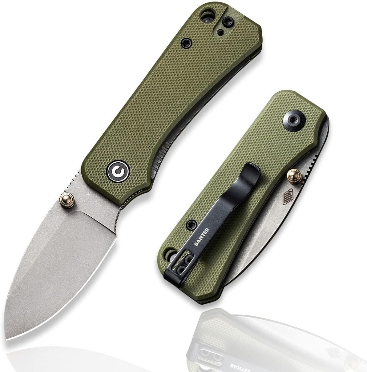 Durable Baby Banter Pocket Knife - 2.34" Nitro-v Blade with Deep Carry Clip