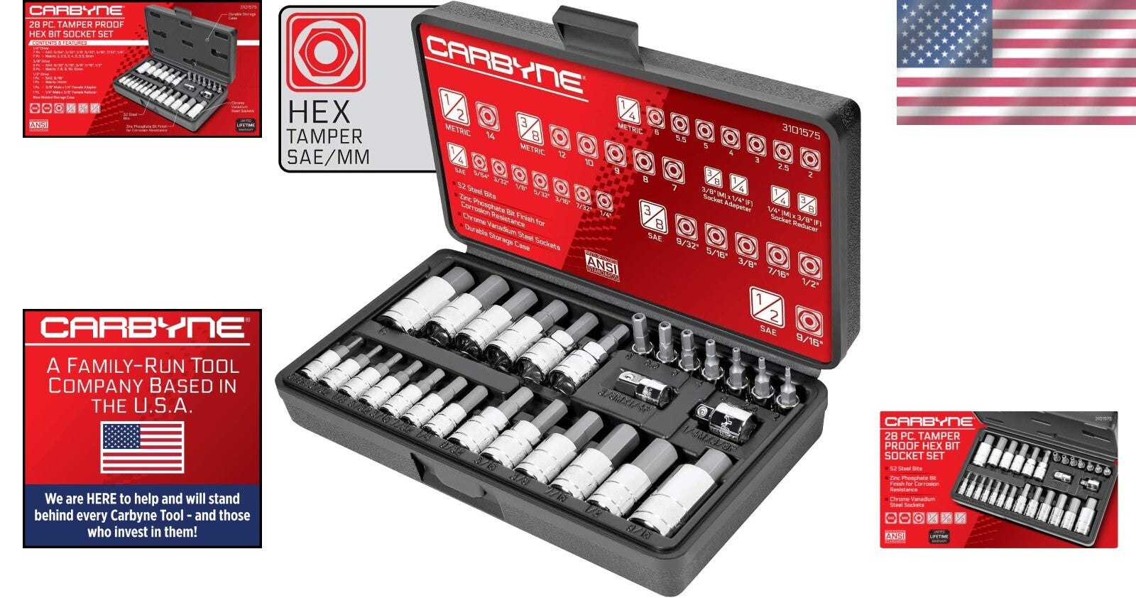 Best-in-Class 28 Piece Tamper-Proof Hex Bit Socket Set - Durable & Reliable