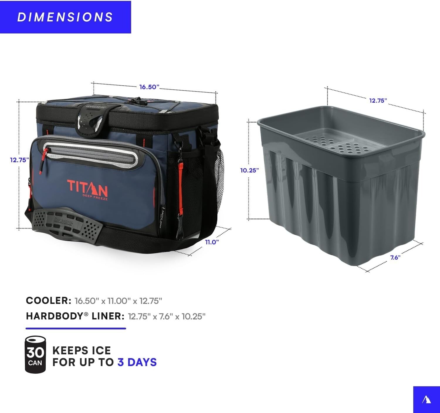 Deep Freeze HardBody Cooler with Adjustable Strap - Perfect for Camping & Beach