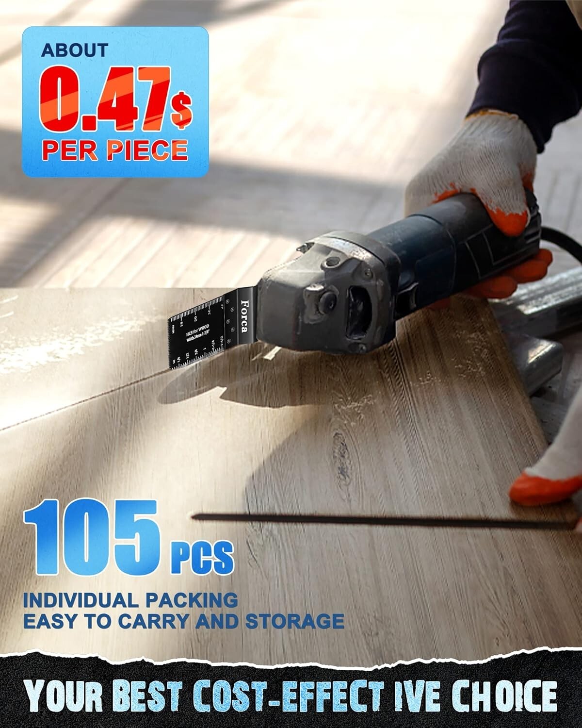 105-Piece Universal Oscillating Tool Blades Kit for Durable Cutting Performance