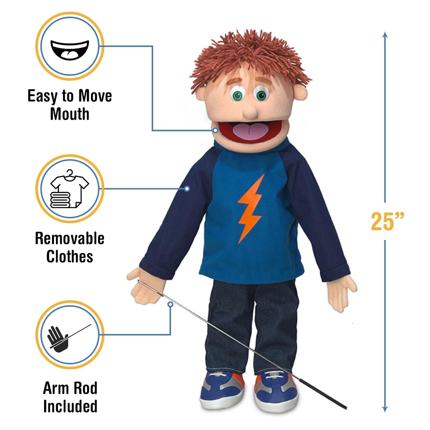 25" Tommy Full Body Ventriloquist Puppet - Lightweight, Easy-to-Use Joy