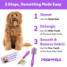 Load image into Gallery viewer, Pet Grooming Tools Set - Gentle Dematting Rake &amp; Dual-Sided Comb for Cats &amp; Dogs