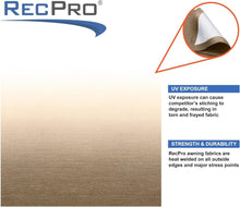 Load image into Gallery viewer, Universal Fit Tan Vinyl Awning: 17ft Replacement Fabric for RVs, Flame Retardant