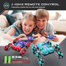 Load image into Gallery viewer, Remote Control 8-Wheel Stunt Car with Gesture Control &amp; Lights for Kids