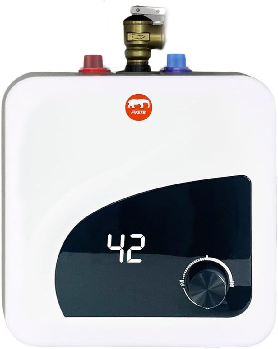 2.7 Gallon Stainless Steel Electric Water Heater with Adjustable Thermostat