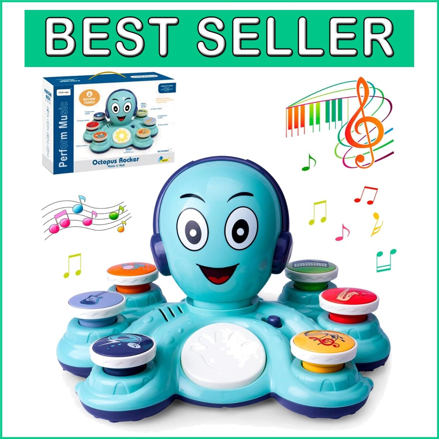 Durable Musical Octopus Toy for Educational Fun - Perfect Birthday Gift for Kids
