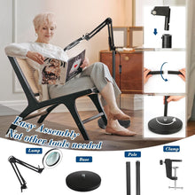 Load image into Gallery viewer, Stepless Dimmable 10X Magnifying Floor Lamp with 3 Color Modes &amp; LED Light