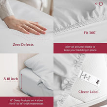 Load image into Gallery viewer, Soft &amp; Breezy Cooling 800 Thread Count King Fitted Sheet - Silver, Deep Pocket