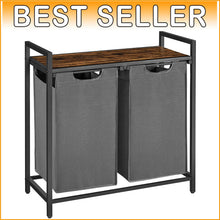 Load image into Gallery viewer, Elegant Laundry Sorter with Removable Bags and Sturdy Metal Frame - 24.2 Gallon