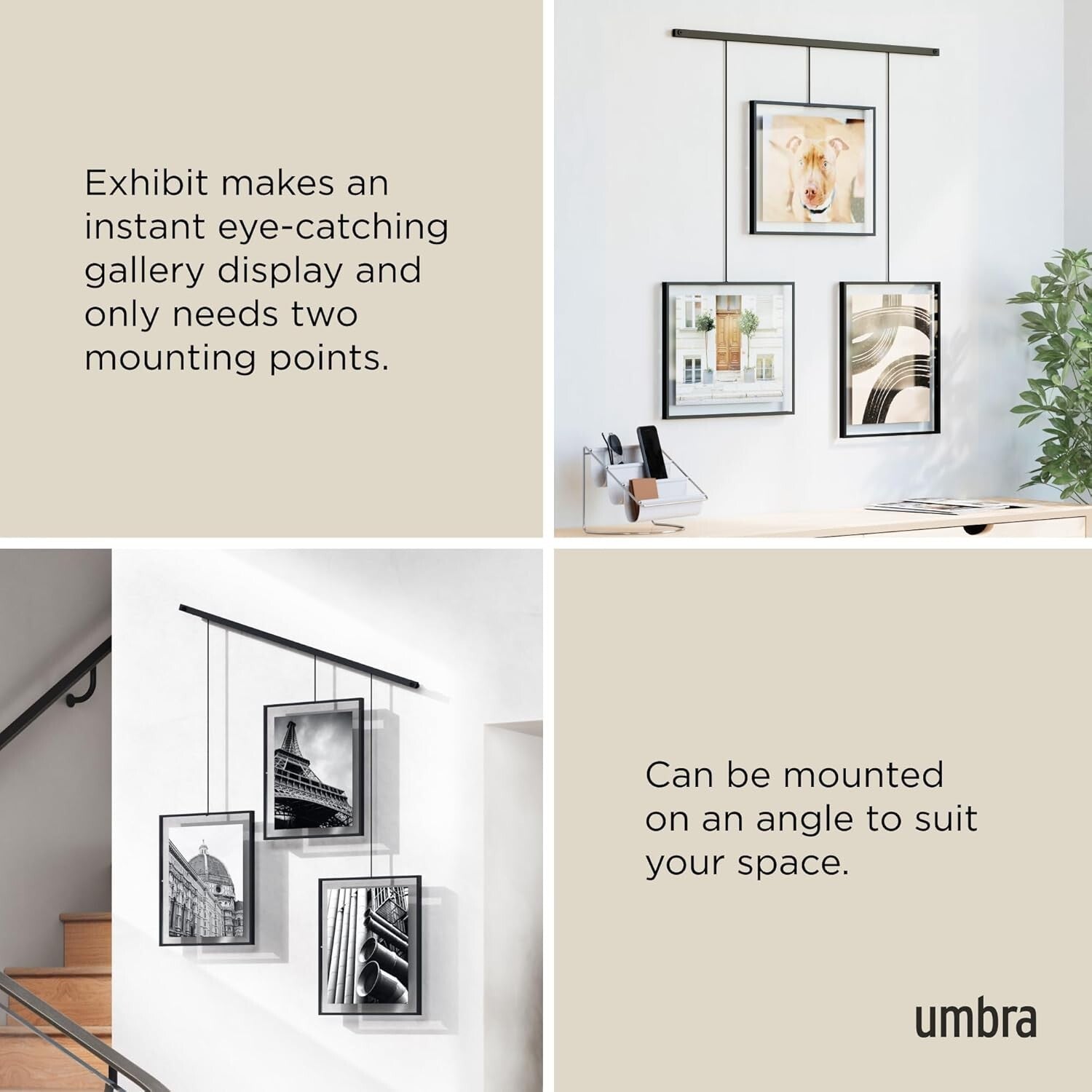 Versatile Wall Frame Set for Multi-Photo Display - Ideal for Living Spaces