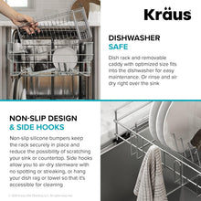 Load image into Gallery viewer, 17" Stainless Steel Over Sink Dish Drying Rack with Removable Utensil Holder