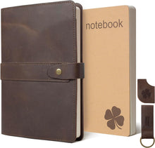 Load image into Gallery viewer, Refillable Genuine Leather A5 Journal with 400 Pages for Writers and Students