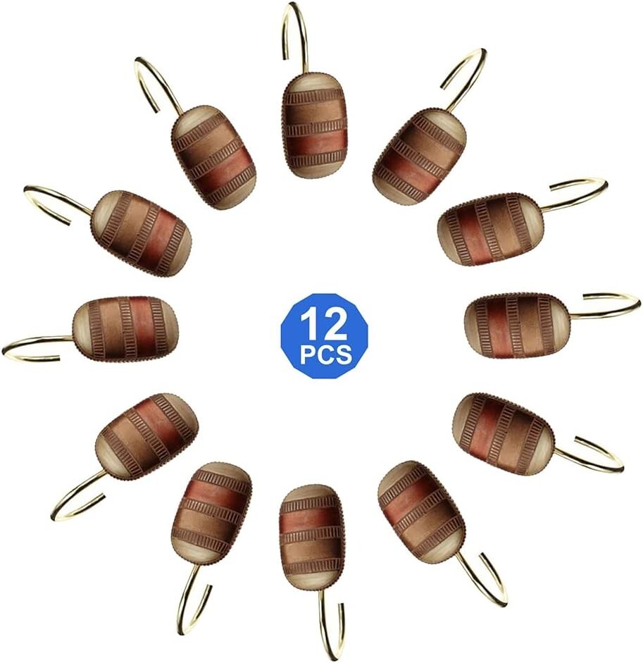 Durable 13-Piece Bathroom Shower Curtain Set with Elegant Striped Pattern