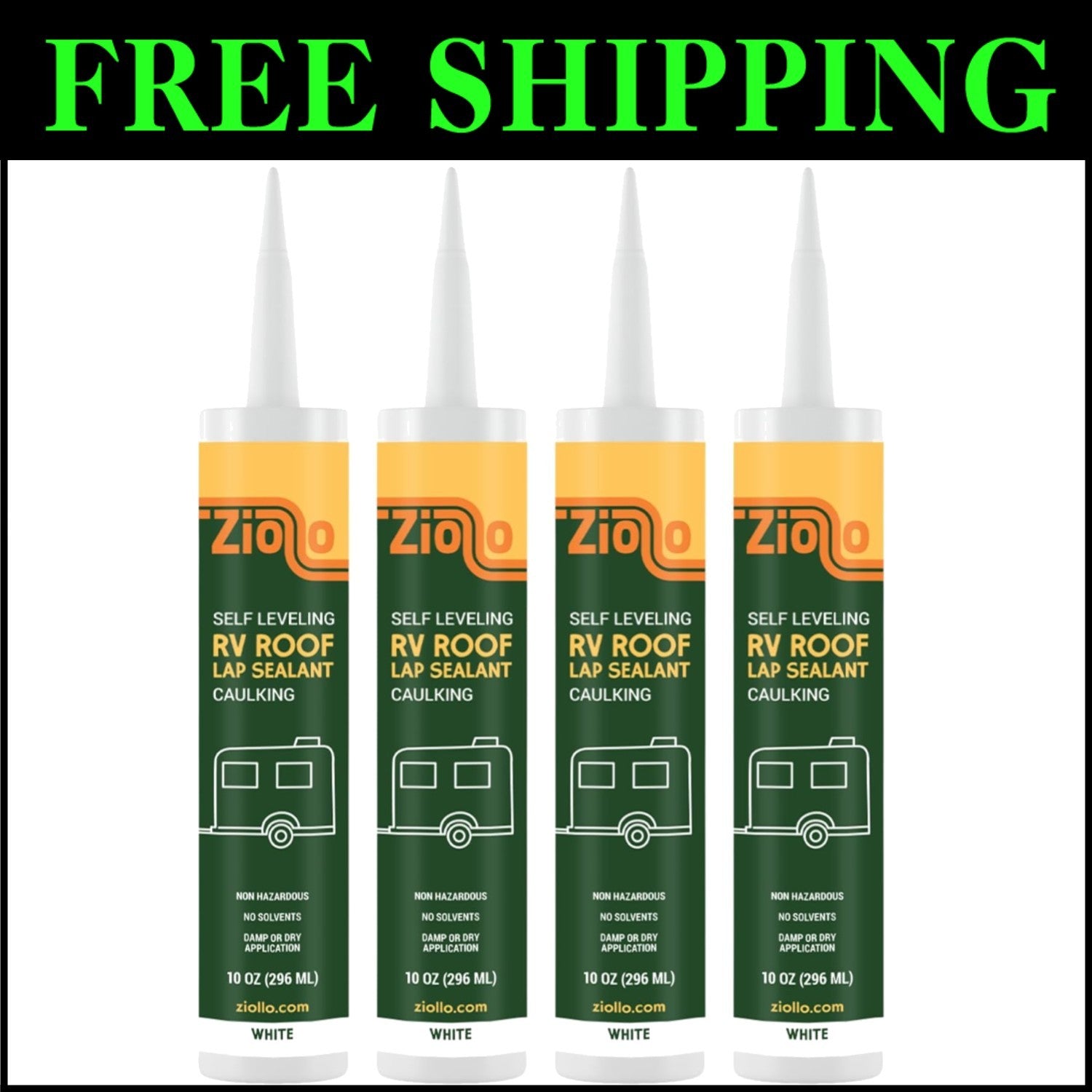 Self-Leveling RV Roof Sealant - White Waterproof EPDM Caulk for Easy Application