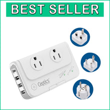 Load image into Gallery viewer, Travel-Ready Voltage Converter - 200W 220V to 110V Adapter with Surge Protection