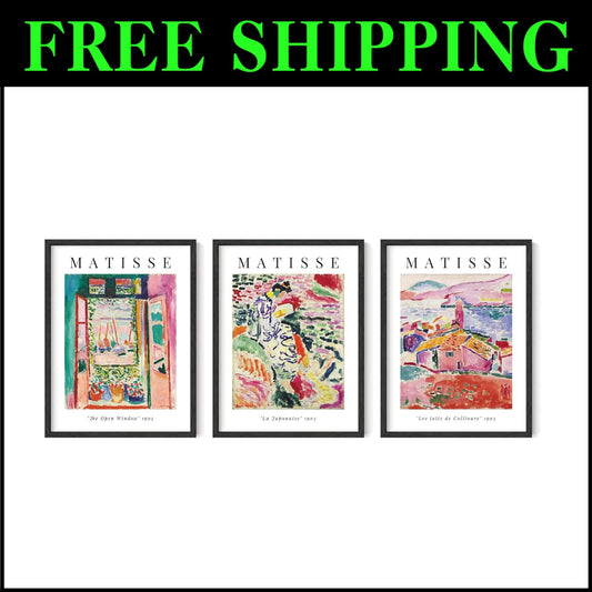 Transform Your Home: Matisse Wall Art Set with Protective Plexiglass, 12x16