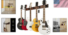 Load image into Gallery viewer, Elegant Guitar Wall Rack for 5 Guitars - Walnut Print Aluminum, Easy Install