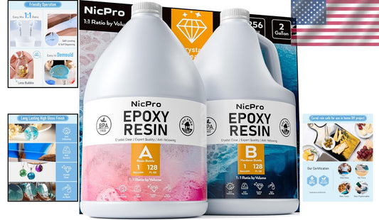 Durable 2-Gallon Epoxy Resin Kit for Crafts: Scratch Resistant & Bubble-Free