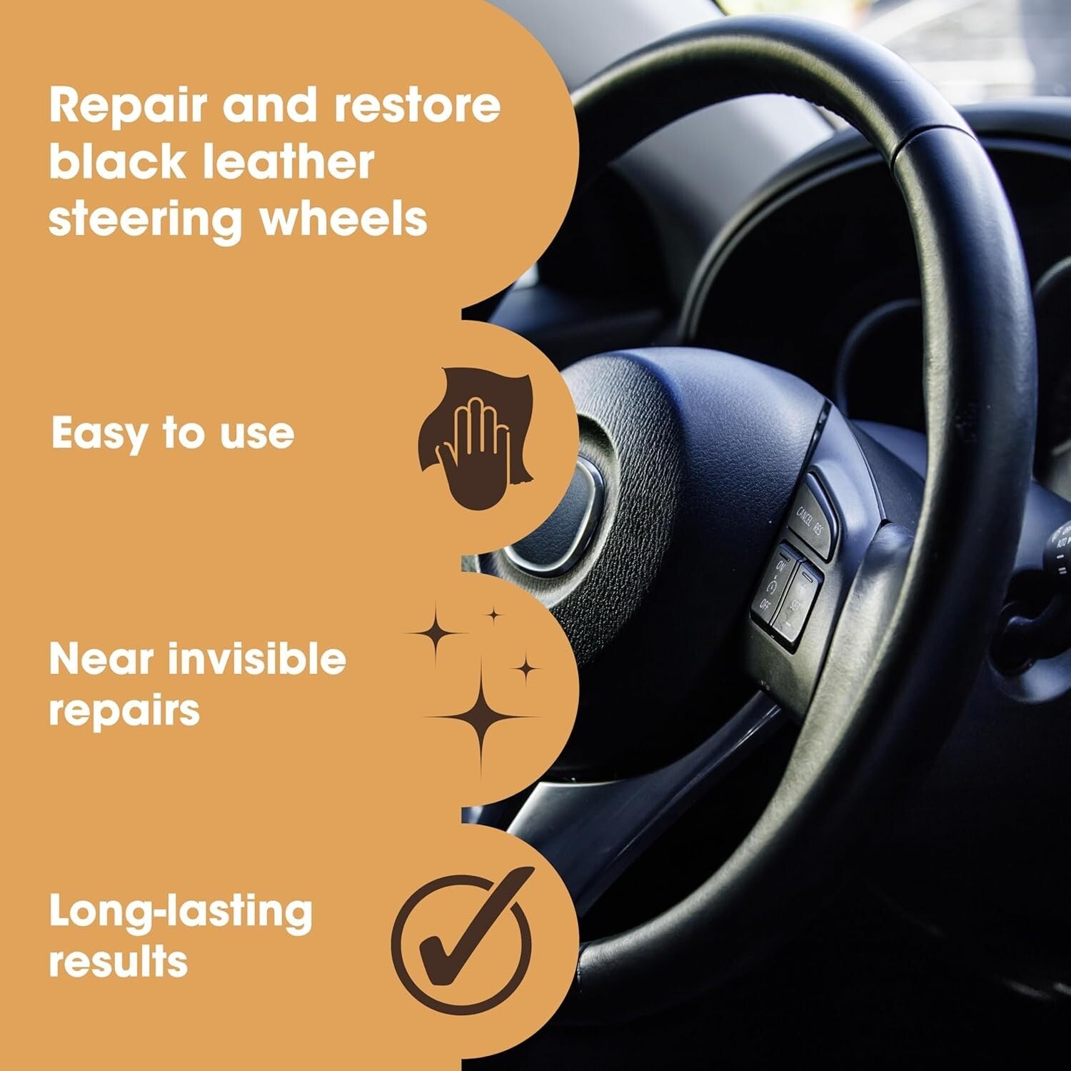 All-in-One Leather Steering Wheel Repair Kit - Professional Quality Results