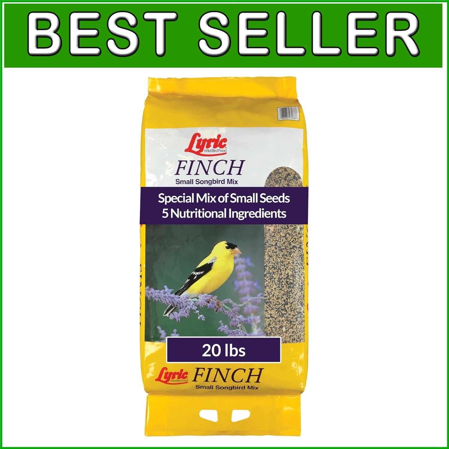 All-Natural Small Songbird Seed Mix for Feeding Wild Finches - 20 lb. Pack