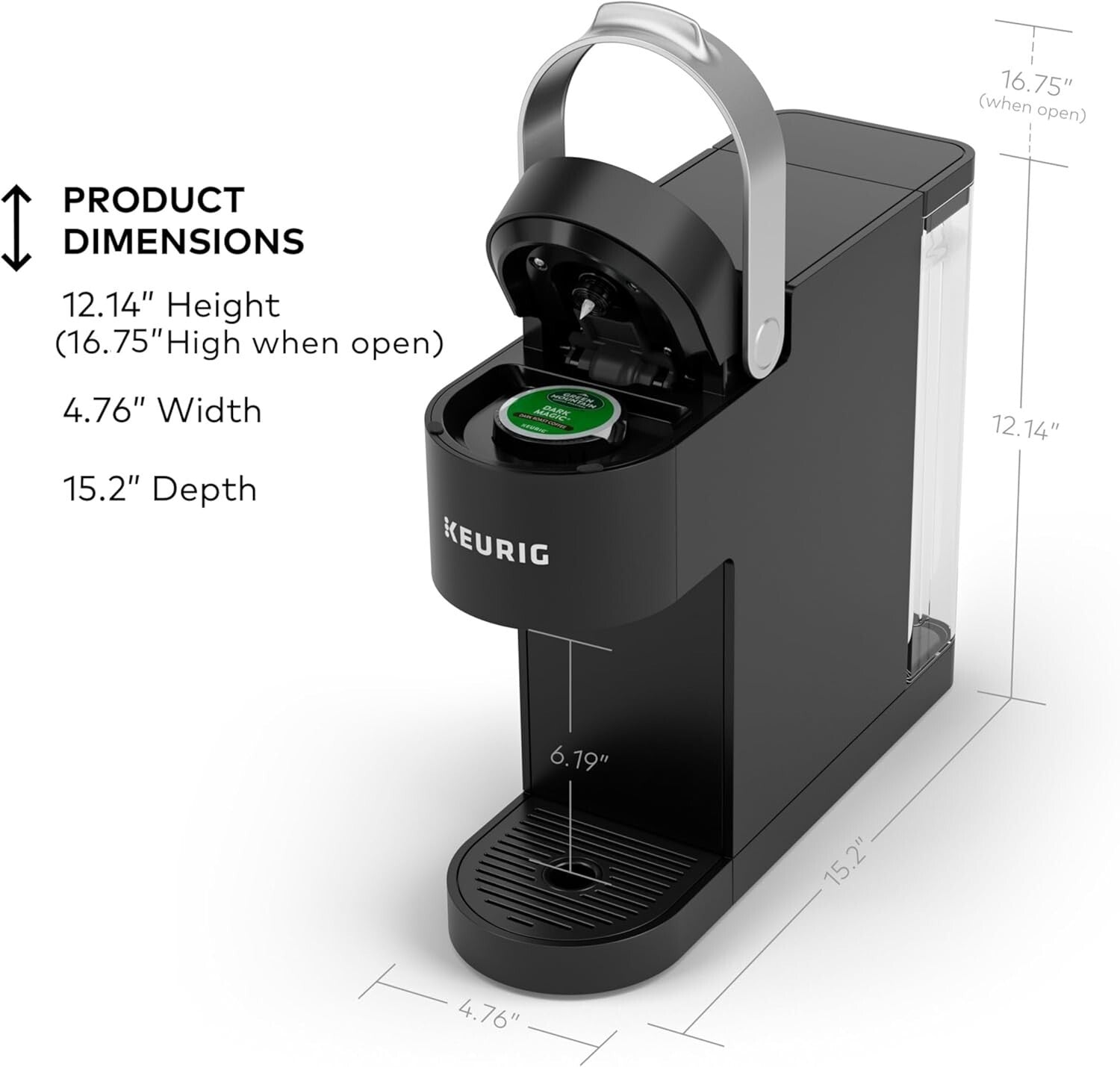 K-Slim 3 Size Coffee Maker - Automatic Brewing with Travel Mug Compatibility