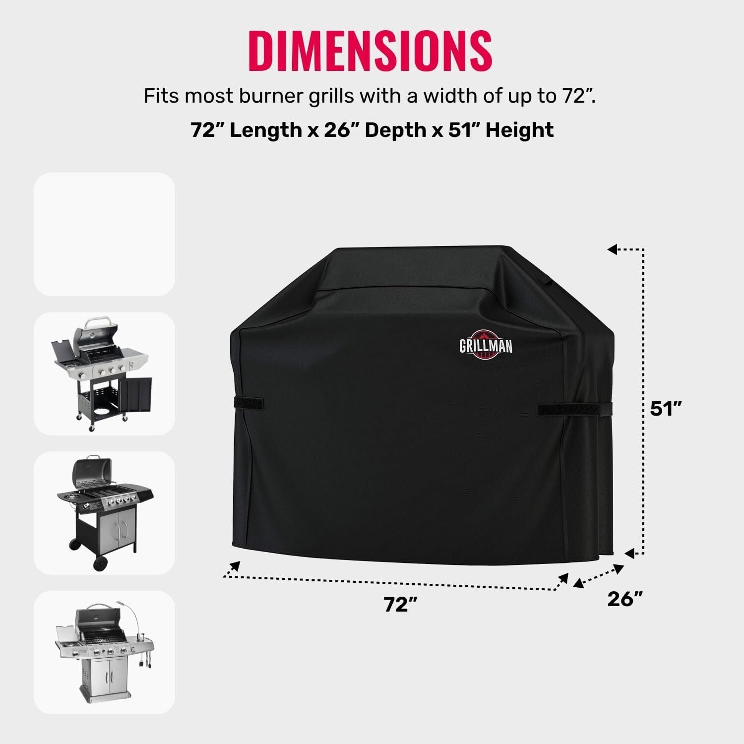 Durable and Waterproof BBQ Grill Cover - 72-Inch Protection Against Elements
