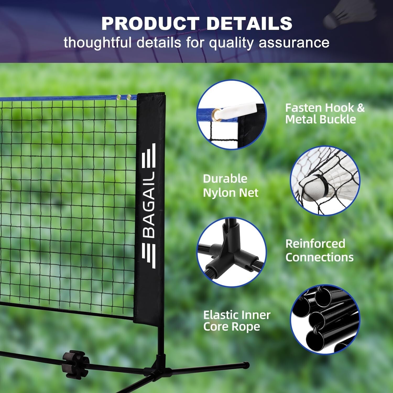 Durable Portable Sports Net - Height Adjustable and Quick to Setup for Fun Games