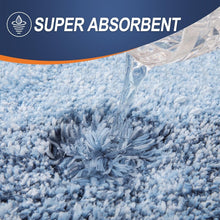 Load image into Gallery viewer, Extra Soft 59x20 Blue Bath Mat with Non-Slip Rubber Backing for Bathroom Safety