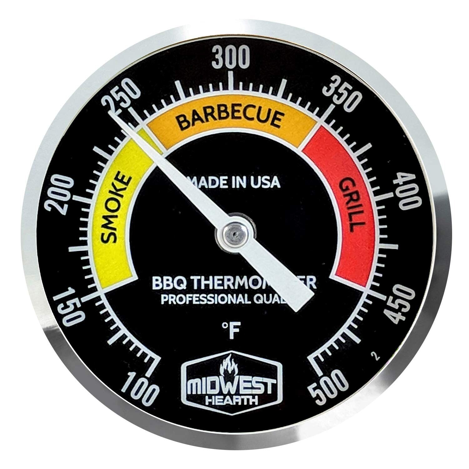 2" Analog BBQ Grill Thermometer in Stainless Steel - High-Accuracy Design