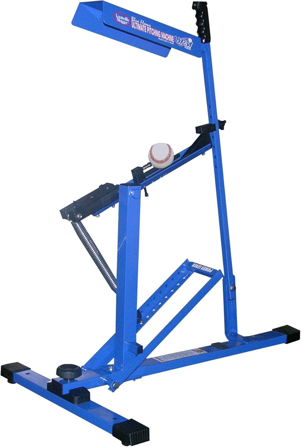 Blue Flame Pitching Machine - Adjustable Speed for Baseball and Softball Drills