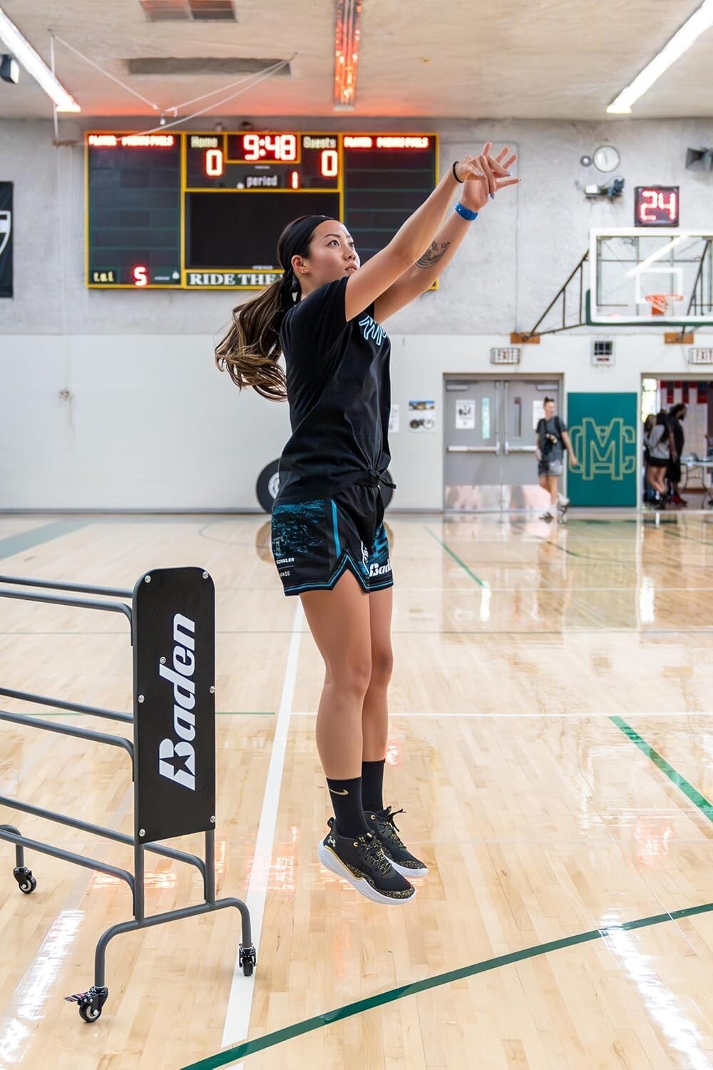 Versatile 3-Tier Basketball Organizer with Locking Wheels - Perfect for Gyms