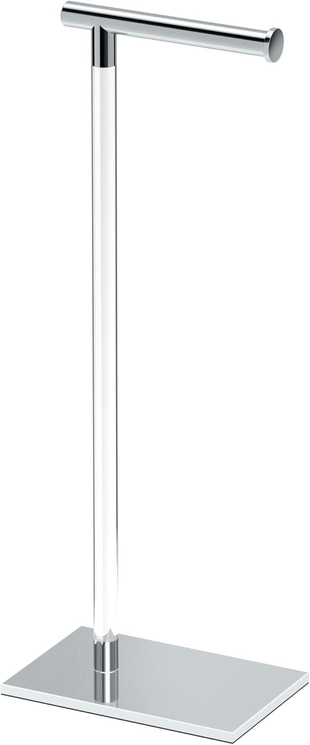 Luxury Freestanding Toilet Paper Holder - Easy Install 22.25" with Weighted Base