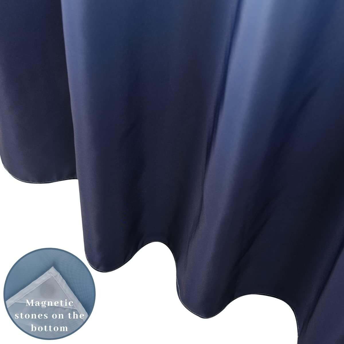 71" W x 79" L Gradient Blue Shower Curtain - Hotel Quality with Snap-In Liner