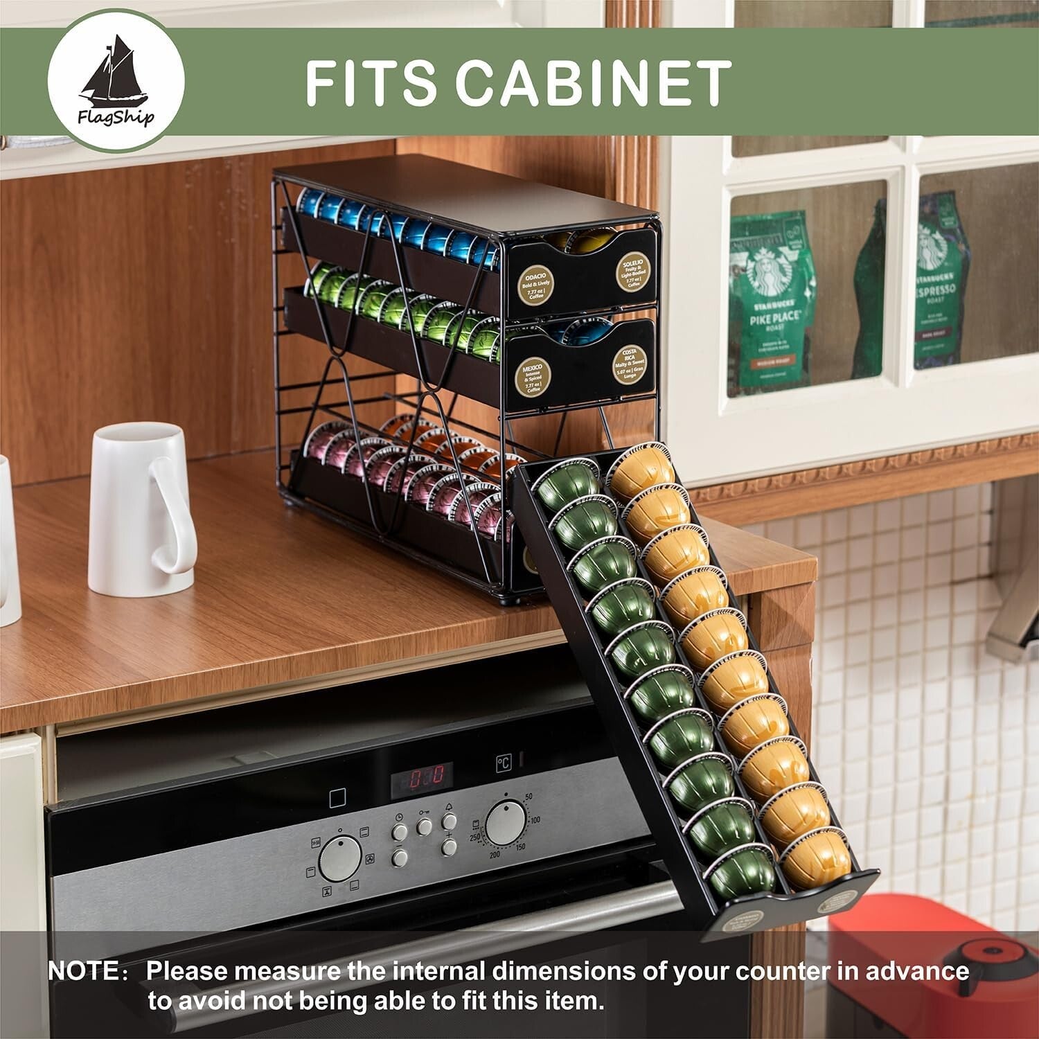 Elegant 4-Tier Nespresso Pod Holder - Organizes Up to 80 Vertuo Coffee Pods