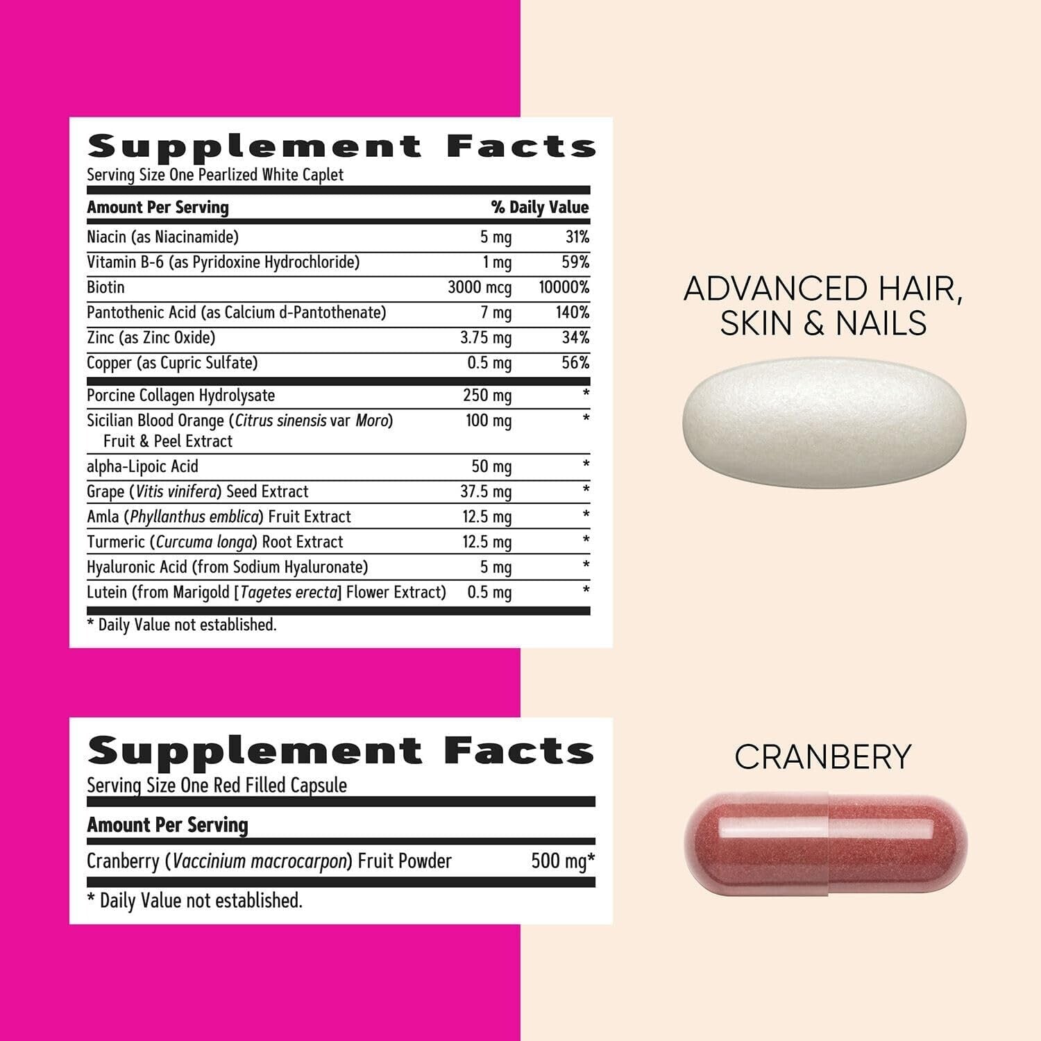 Holistic Women's Vitapak: 30 Capsules with Collagen, Biotin & Cranberry