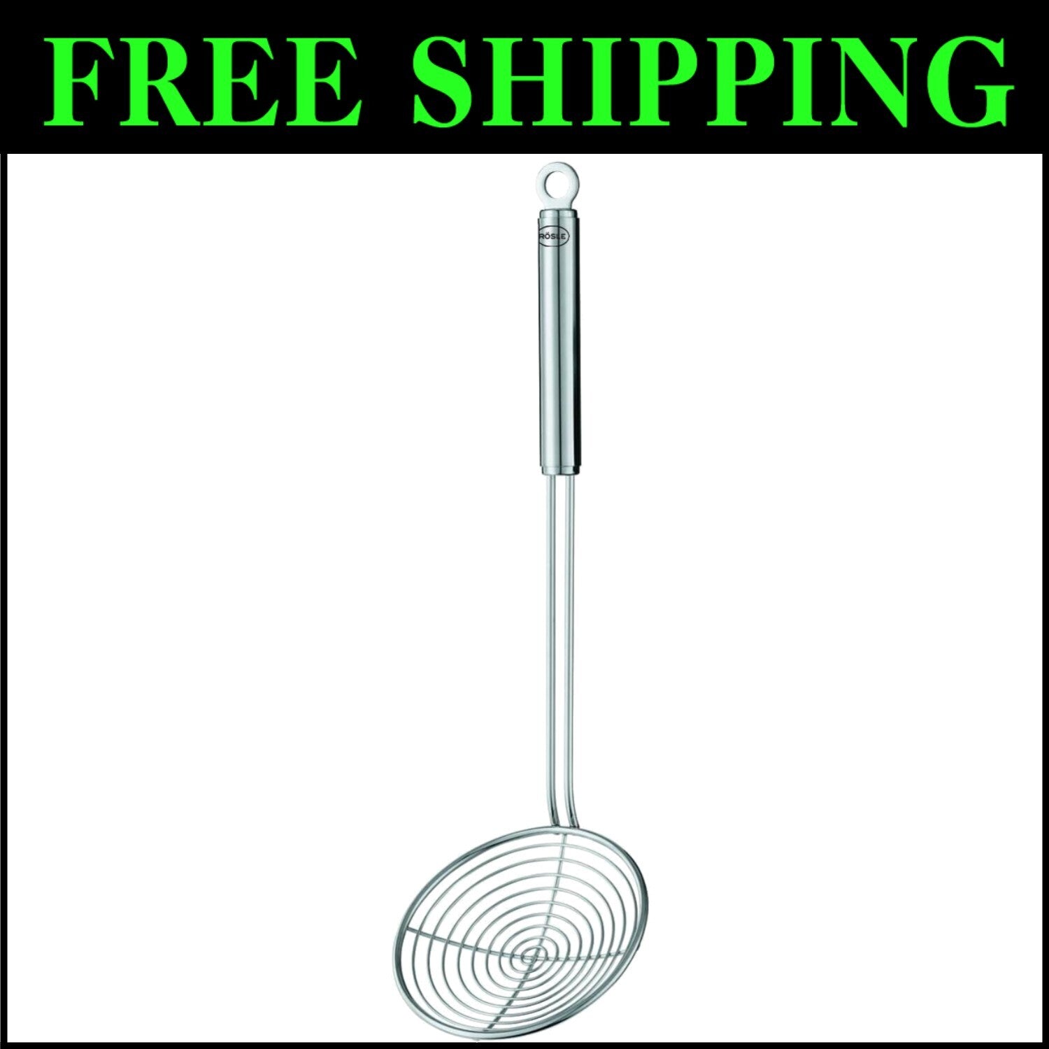 Durable 18/10 Stainless Steel Skimmer with Large Mesh for Efficient Straining