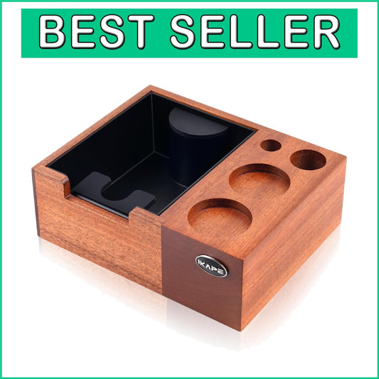 Elegant Sandywood Espresso Knock Box - Organize 51-58MM Tools Effortlessly