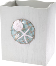 Load image into Gallery viewer, Hand-Painted Resin Trash Can with Nautical Design - Beach Home Essential