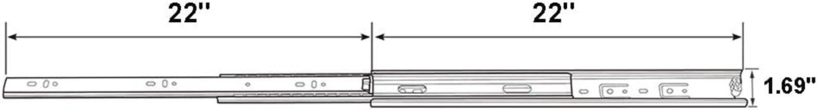 Effortless 22-Inch Full Extension Drawer Slides - 5 Pairs with Steel Finish