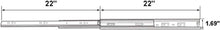 Load image into Gallery viewer, Effortless 22-Inch Full Extension Drawer Slides - 5 Pairs with Steel Finish