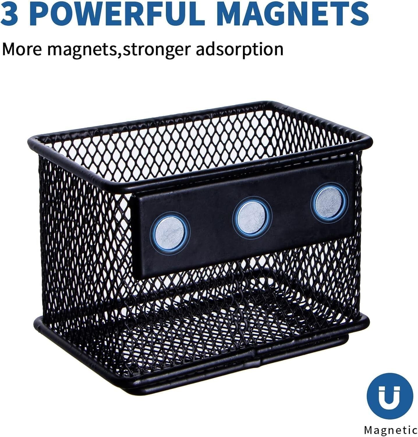 Compact Magnetic Pencil Holders - 3.45x2.3in - Ideal for Clutter-Free Spaces
