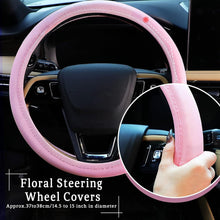 Load image into Gallery viewer, Fashionable Light Pink Car Accessories Bundle: Steering Cover &amp; Phone Holder