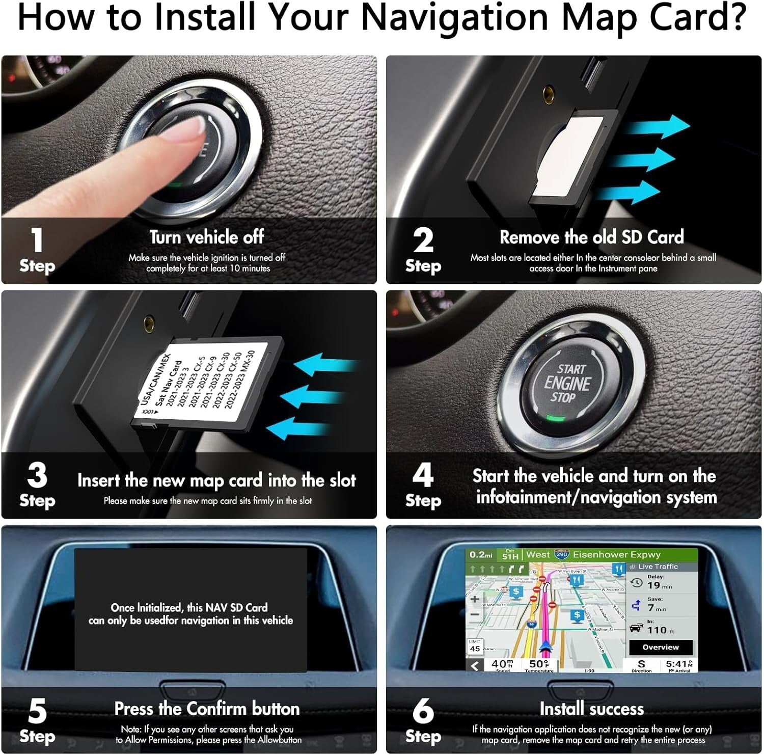2021-2024 Mazda Navigation SD Card with Class 6 Speed - Compatible Maps Included