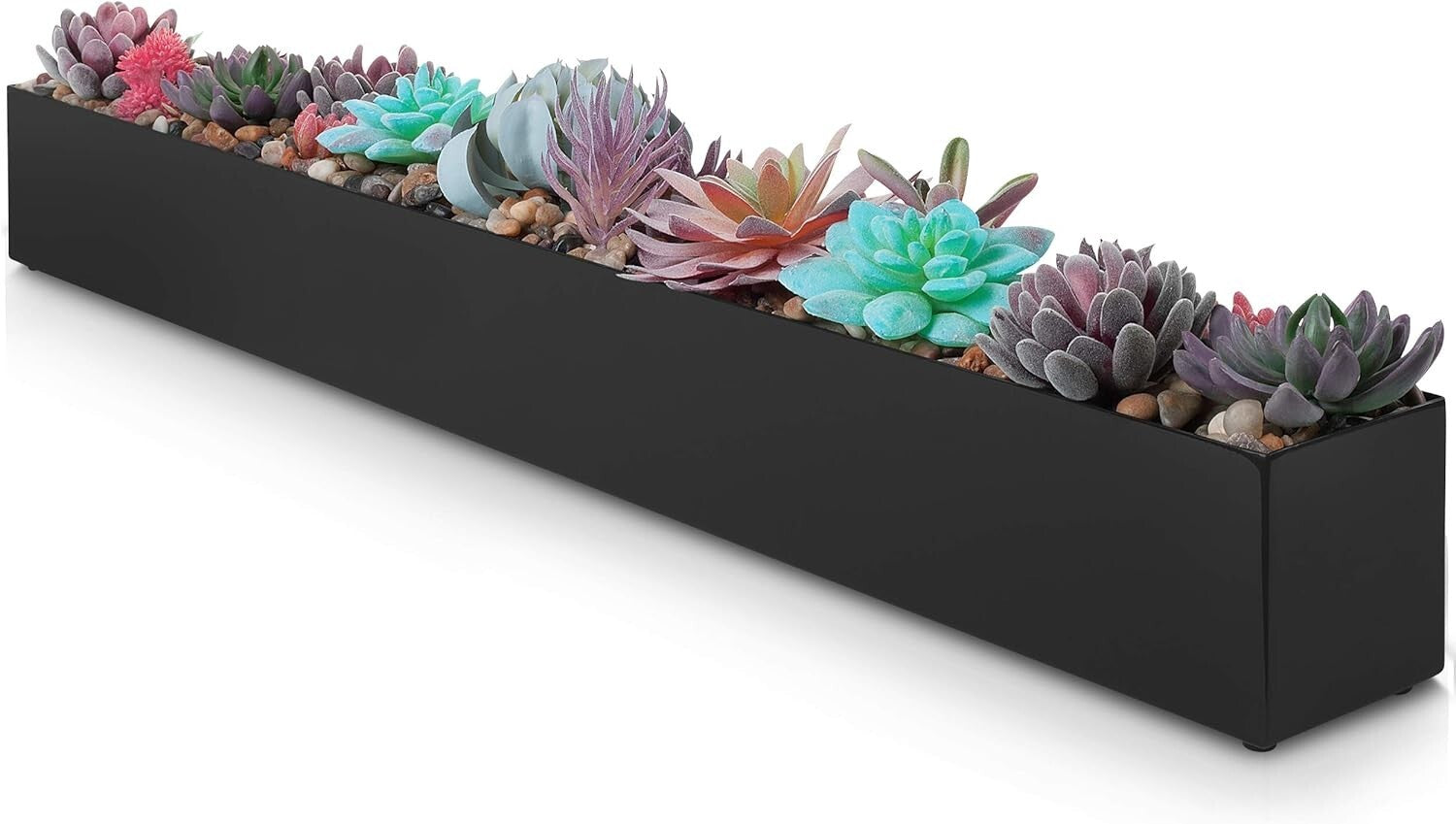 Durable 32" Rectangular Stainless Steel Planter - Versatile Indoor Decor