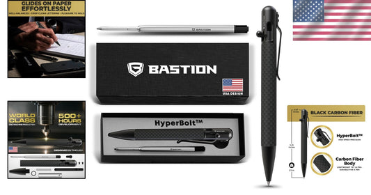 Durable Carbon Fiber Bolt Action Ballpoint Pen - Perfect Gift for Professionals