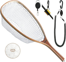 Load image into Gallery viewer, Wooden Frame Trout Landing Net with Magnetic Release - Ideal for Catch &amp; Release