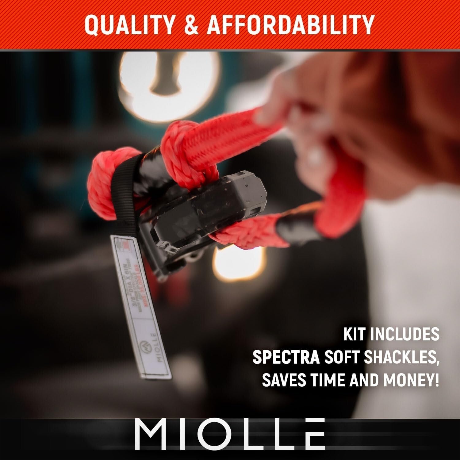 Firecracker Red Kinetic Recovery Rope 1" x 30' - Enhanced Strength & Durability