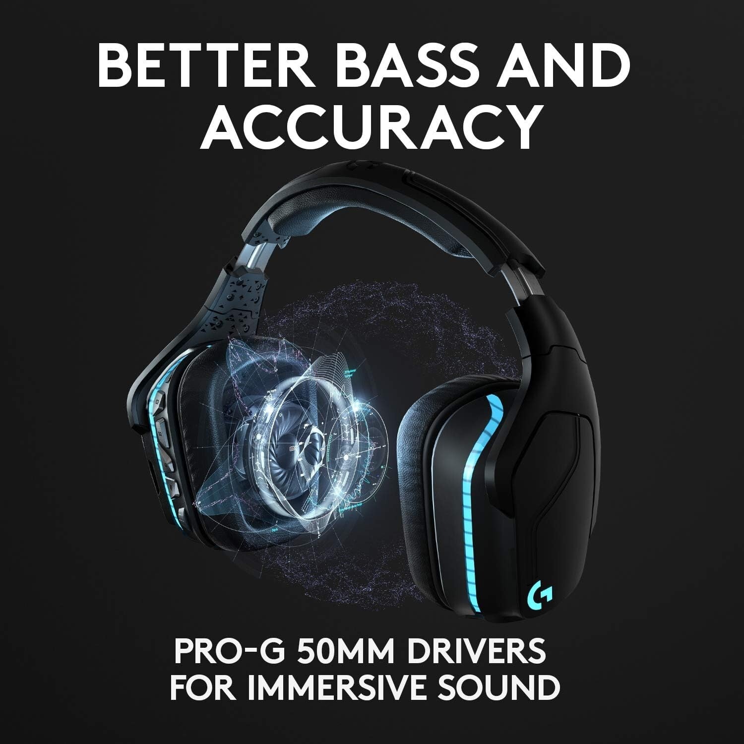 G935 Wireless Gaming Headset - Full RGB, 7.1 Surround Sound & Customizable EQ