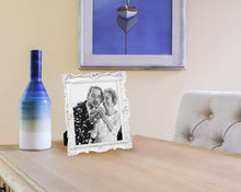 Load image into Gallery viewer, 8x10 Elegant Handcrafted Floral Picture Frame – Tabletop and Wall Mount Design