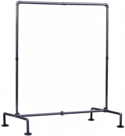 4-Shelf Industrial Pipe Clothes Rack - Effortless Garment Display and Storage
